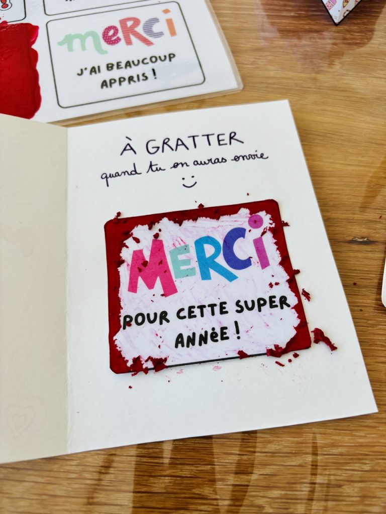 Merci maitresse - carte à gratter