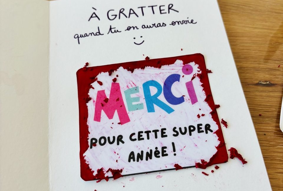 Merci maitresse - carte à gratter