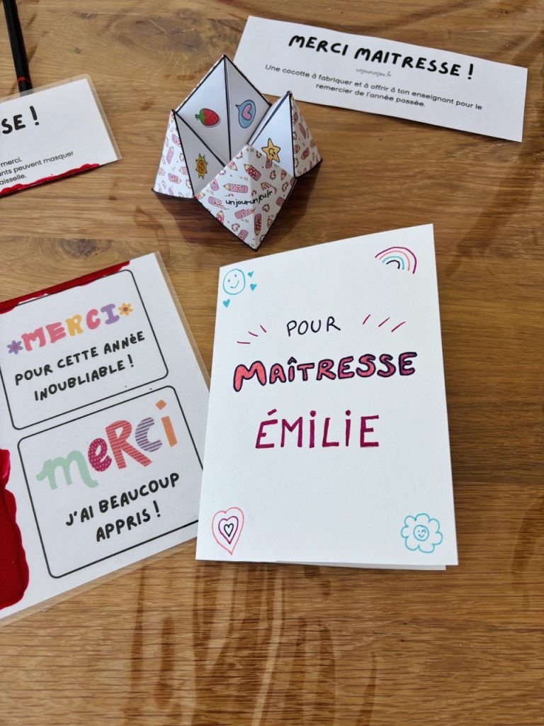 Carte surprise à gratter pour dire merci aux enseignants