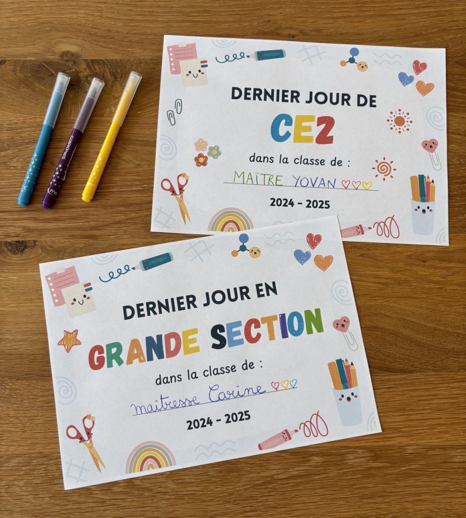 Nos affiches pour marquer le dernier jour d&rsquo;école !