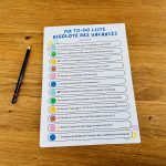 To-do liste rigolote des vacances