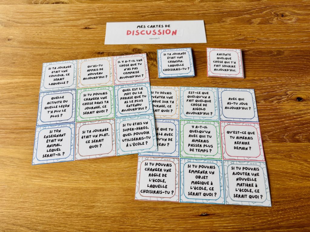 Les cartes de discussion après l’école