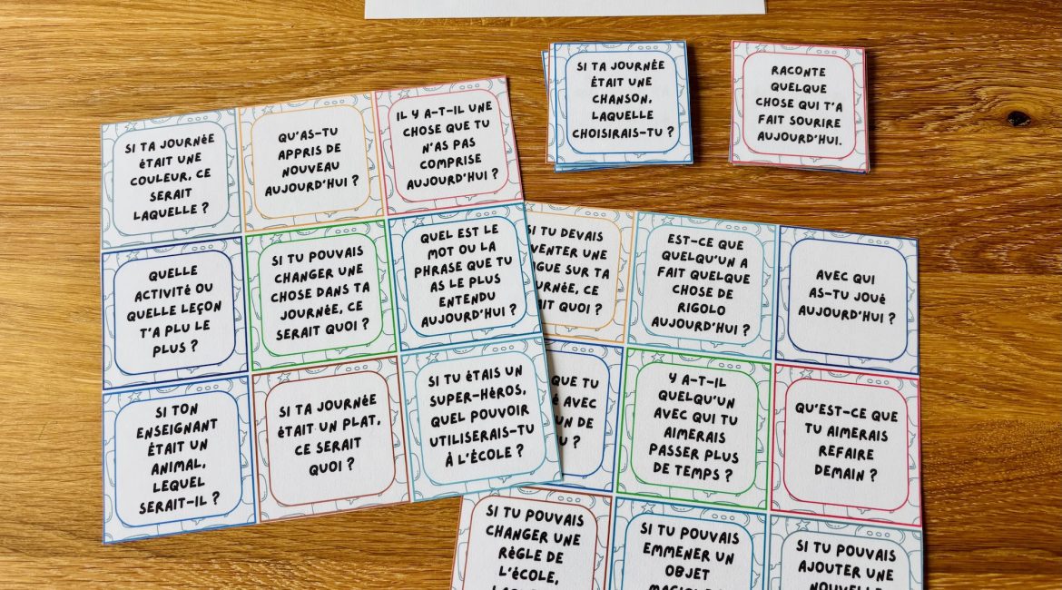 Cartes de discussion après l'école