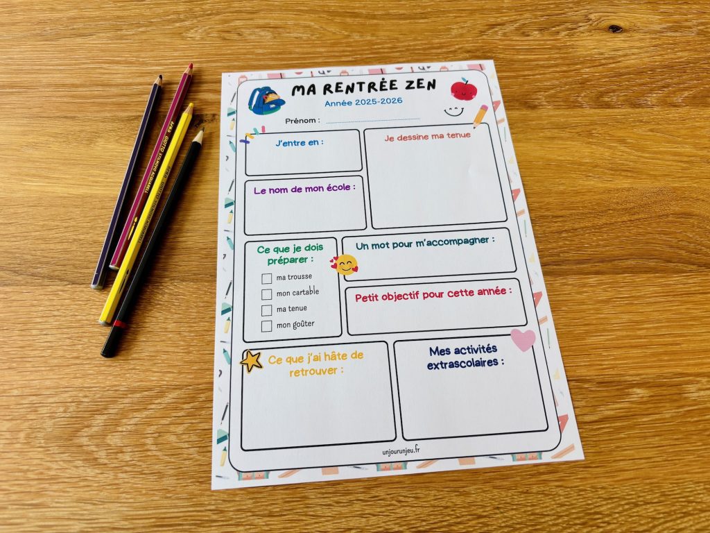 Fiche Rentrée Zen