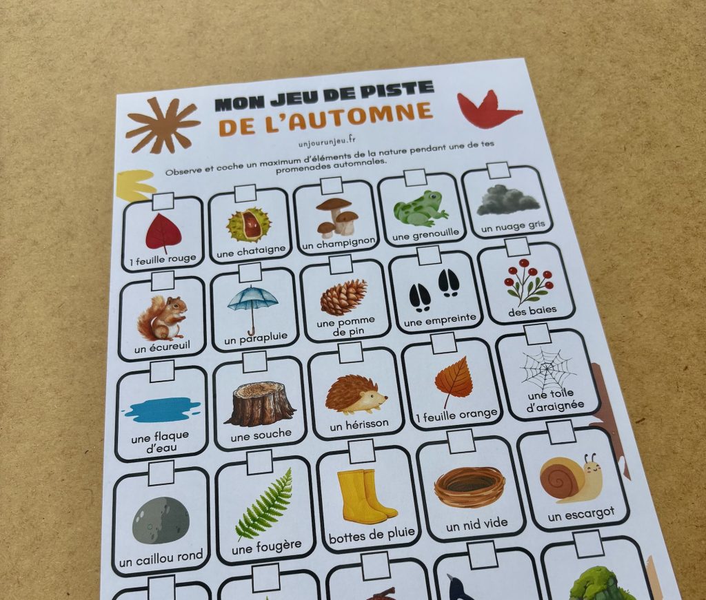 Jeu de piste automne