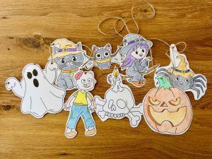 Guirlande d’Halloween à colorier