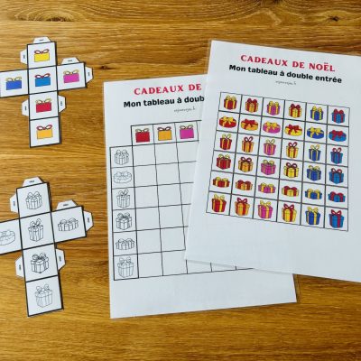 Cadeaux de noël : tableau à compléter