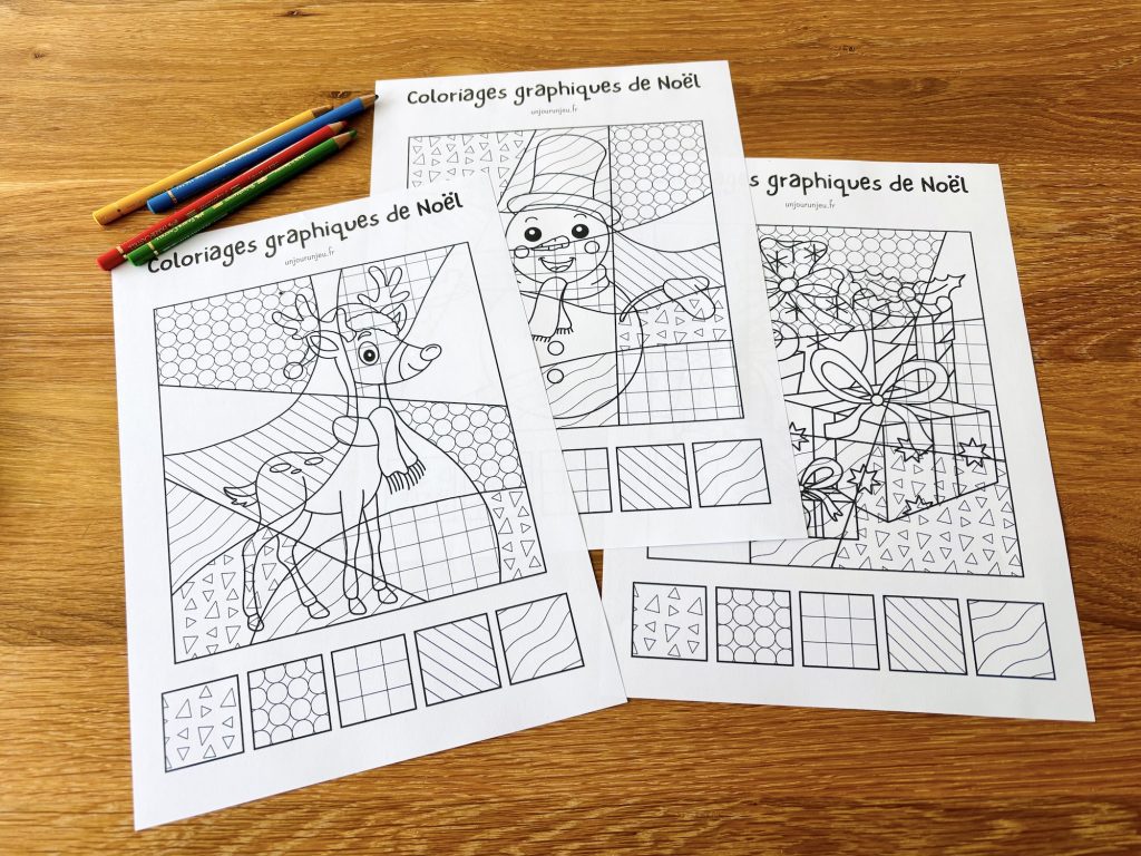 Coloriages graphiques de noël