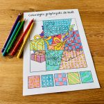 5 coloriages graphiques de Noël