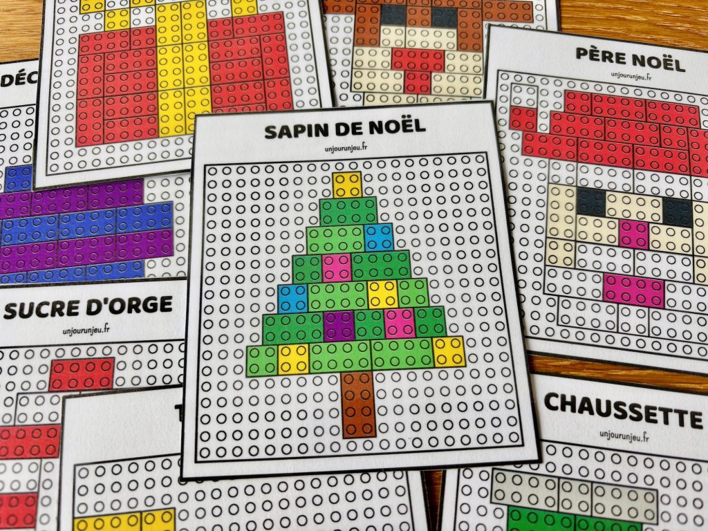 Modèles LEGO de Noël à construire (cartes à imprimer)
