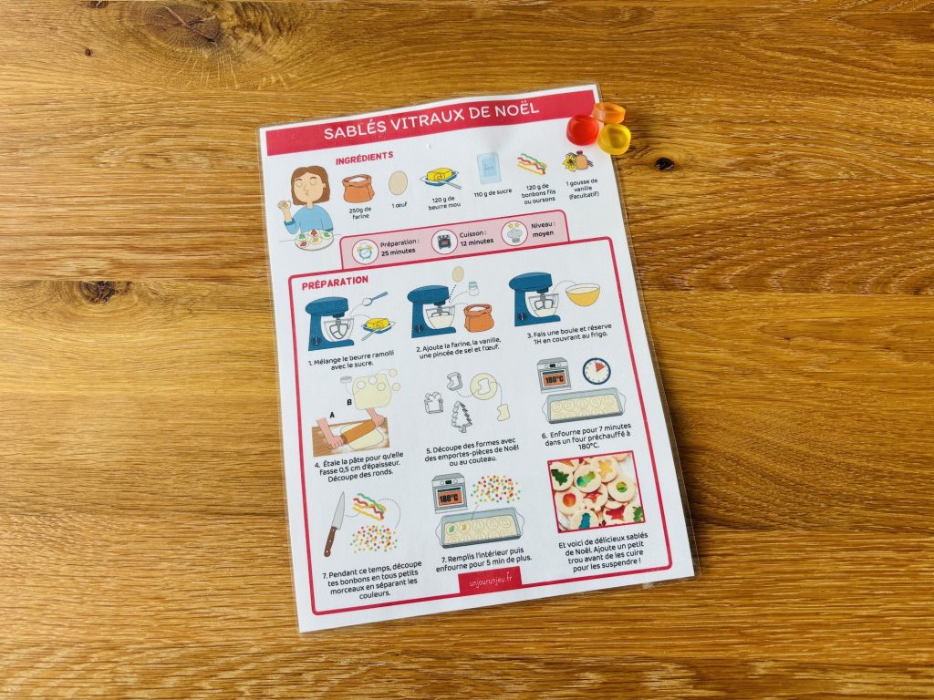 Recette illustrée de Noël sablés Vitraux