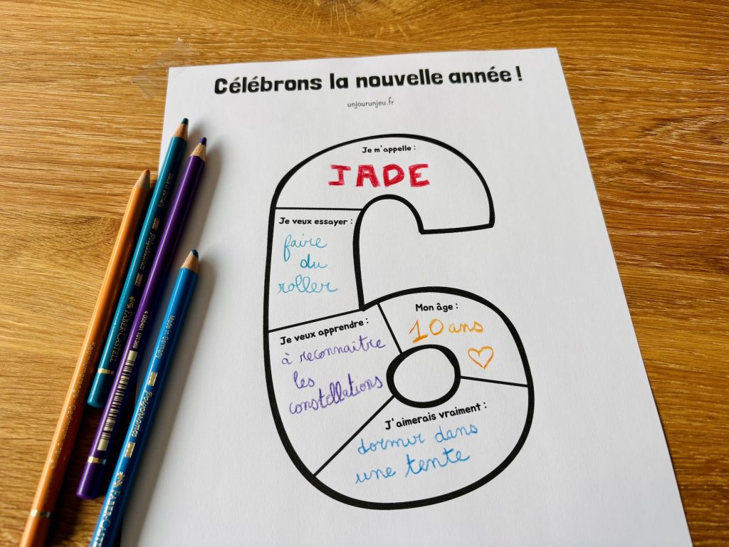 Chiffre à compléter avec souhaits et vœux pour la nouvelle année