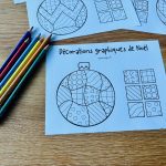 Décorations graphiques de Noël à colorier