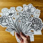 Bouquet de fleurs à composer et à colorier