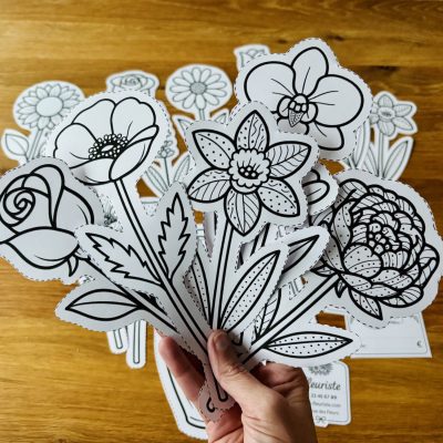 Bouquet de fleurs à colorier : mon petit fleuriste