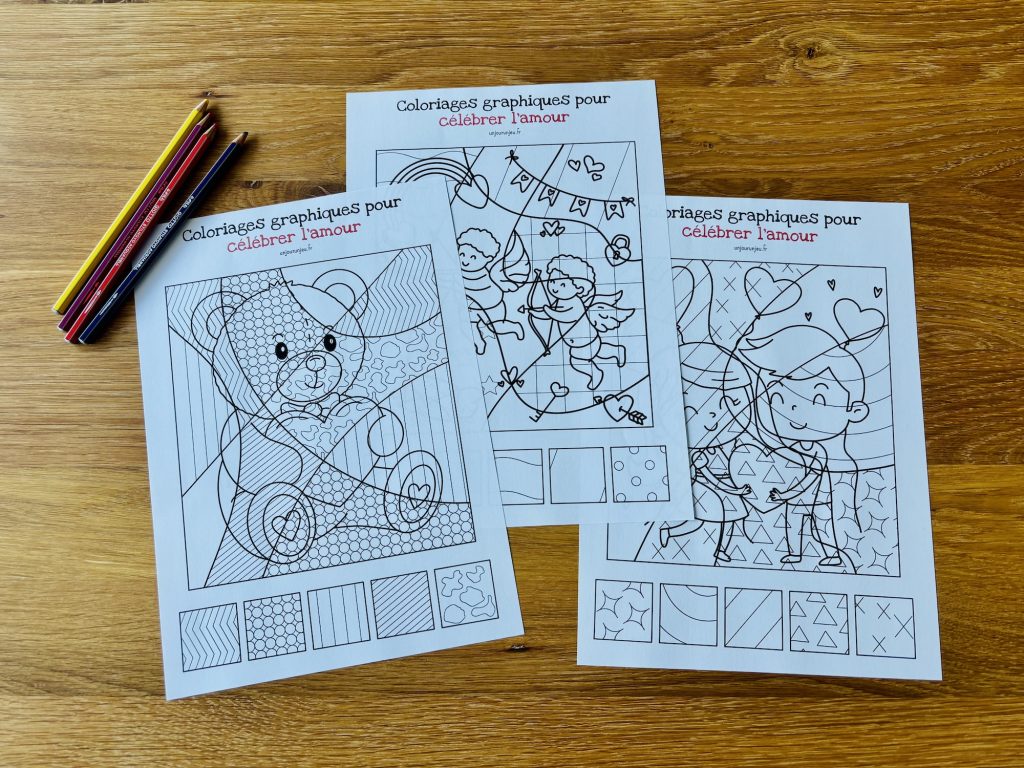 Coloriages graphiques de l'amour