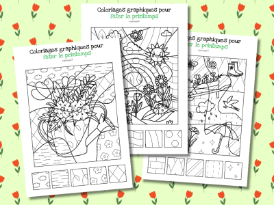 Coloriages graphiques Printemps