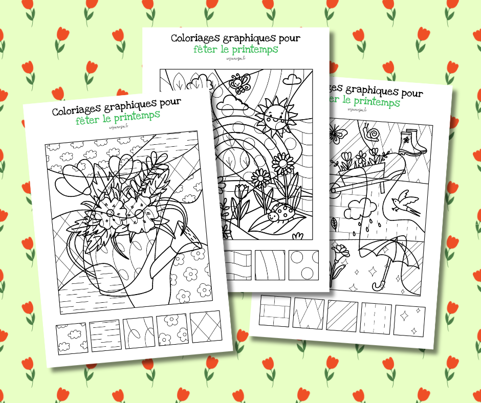 Coloriages graphiques Printemps