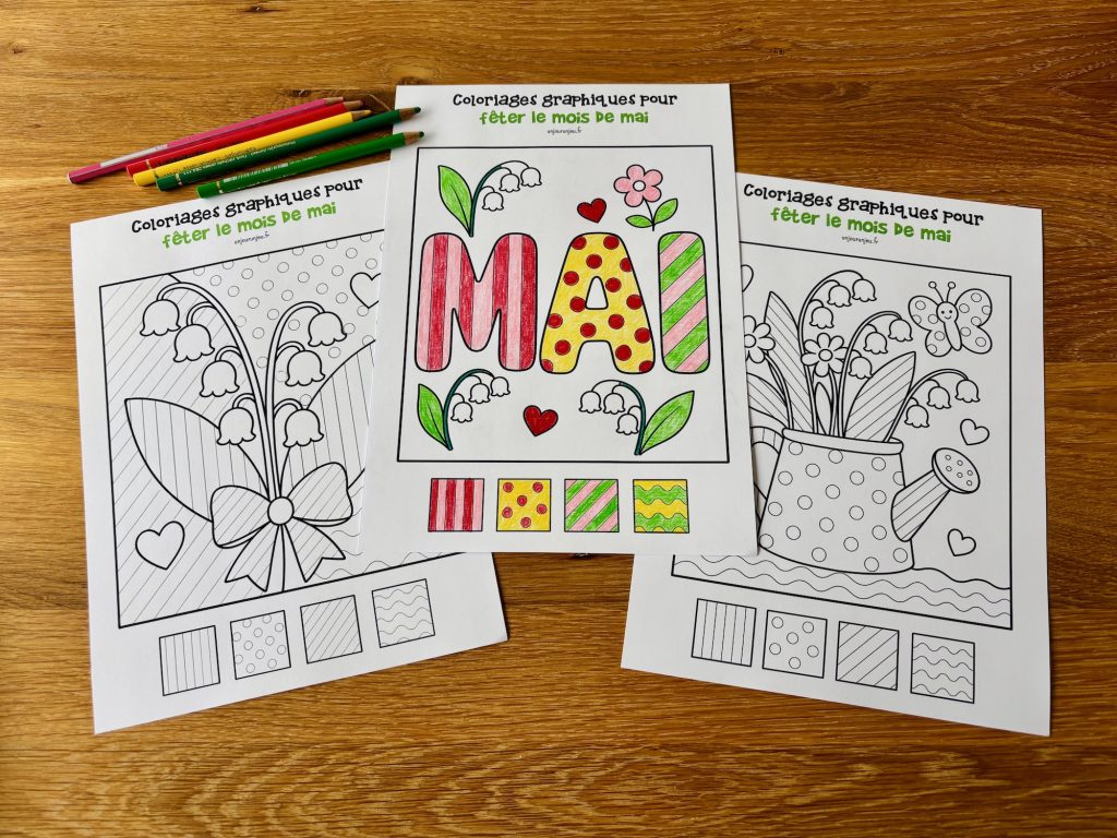 Coloriages graphiques mois de mai