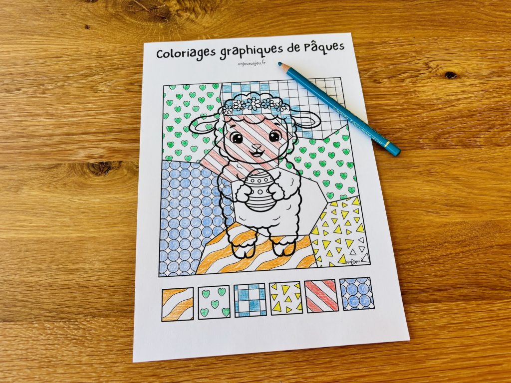 Coloriages graphiques de Pâques pour les enfants