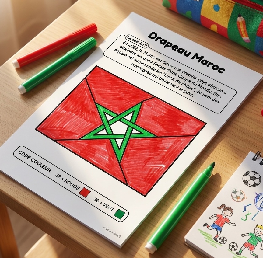 Coloriages magiques football Maroc