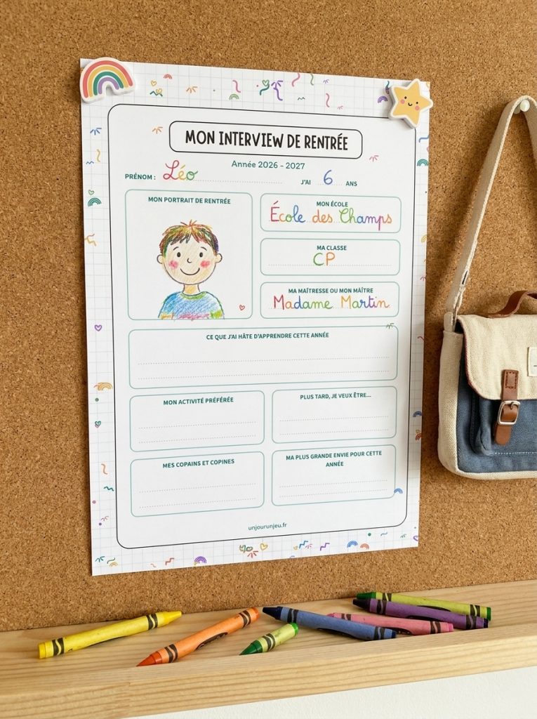 Fiche Interview Rentrée Scolaire