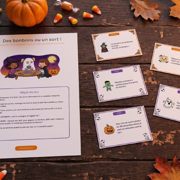 Jeu de cartes "Des bonbons ou un sort !"