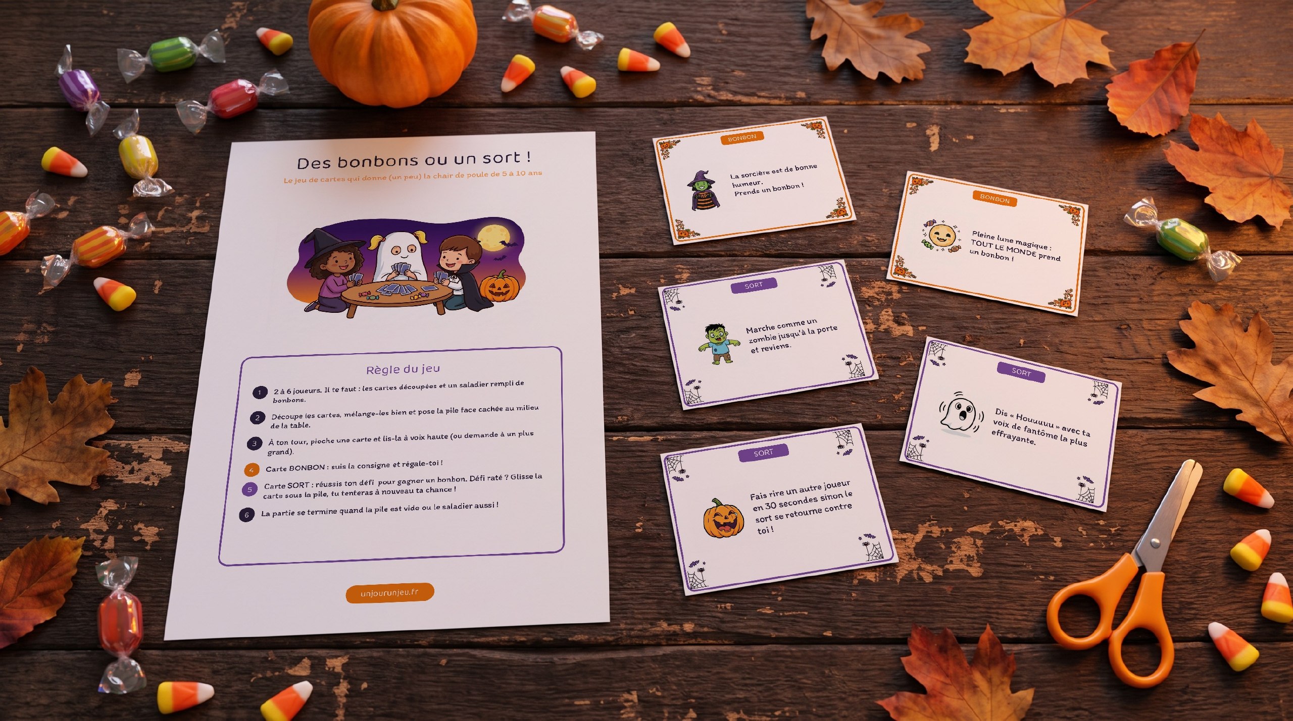 Des bonbons ou un sort ! : le jeu de cartes d’Halloween