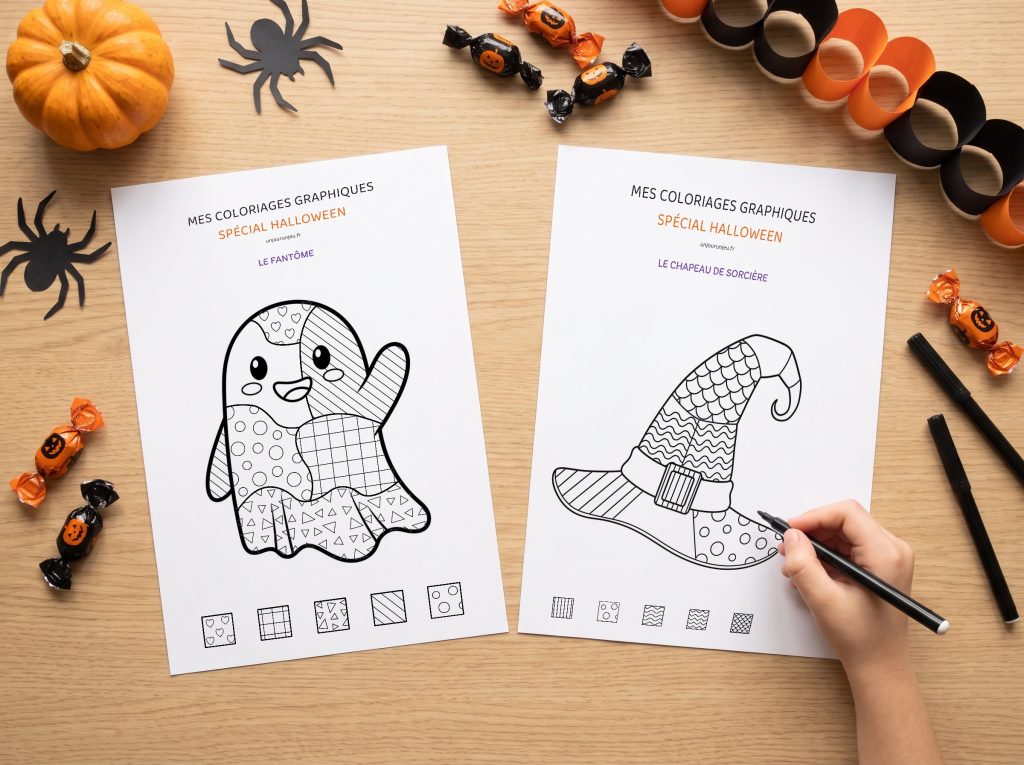 Mes coloriages graphiques d&rsquo;Halloween