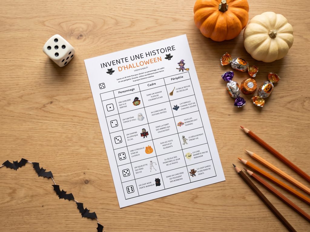 Inventé une histoire au dé - version Halloween