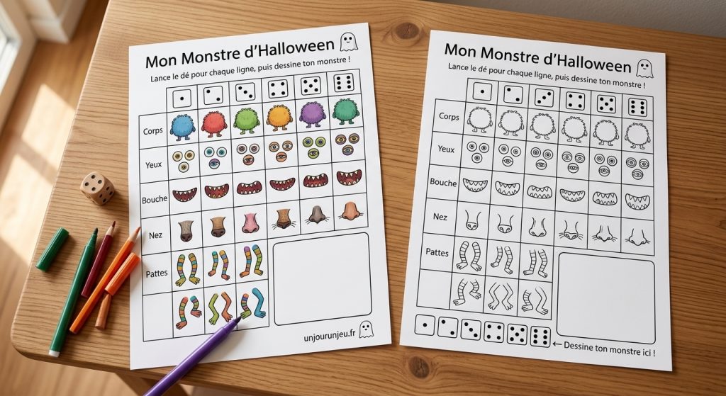 Monstres réalisés avec un dé