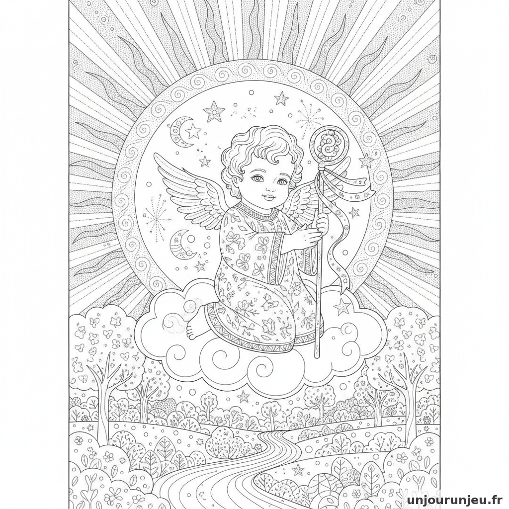 Coloriage Ange Ange Bebe 07