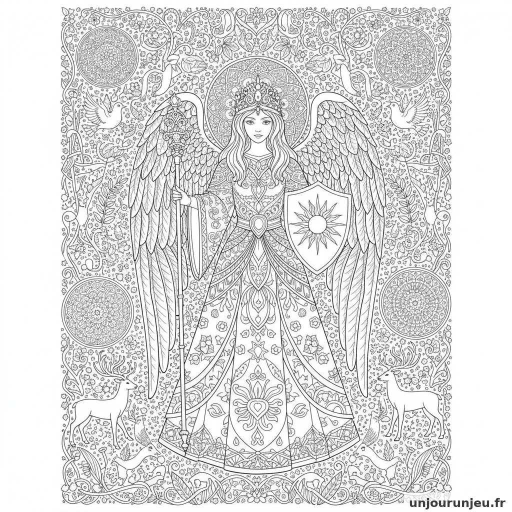 Coloriage Ange Ange Couronne 12