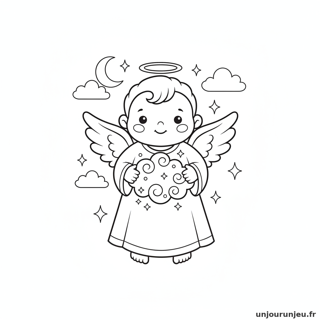 Coloriage Ange Ange Bebe 07