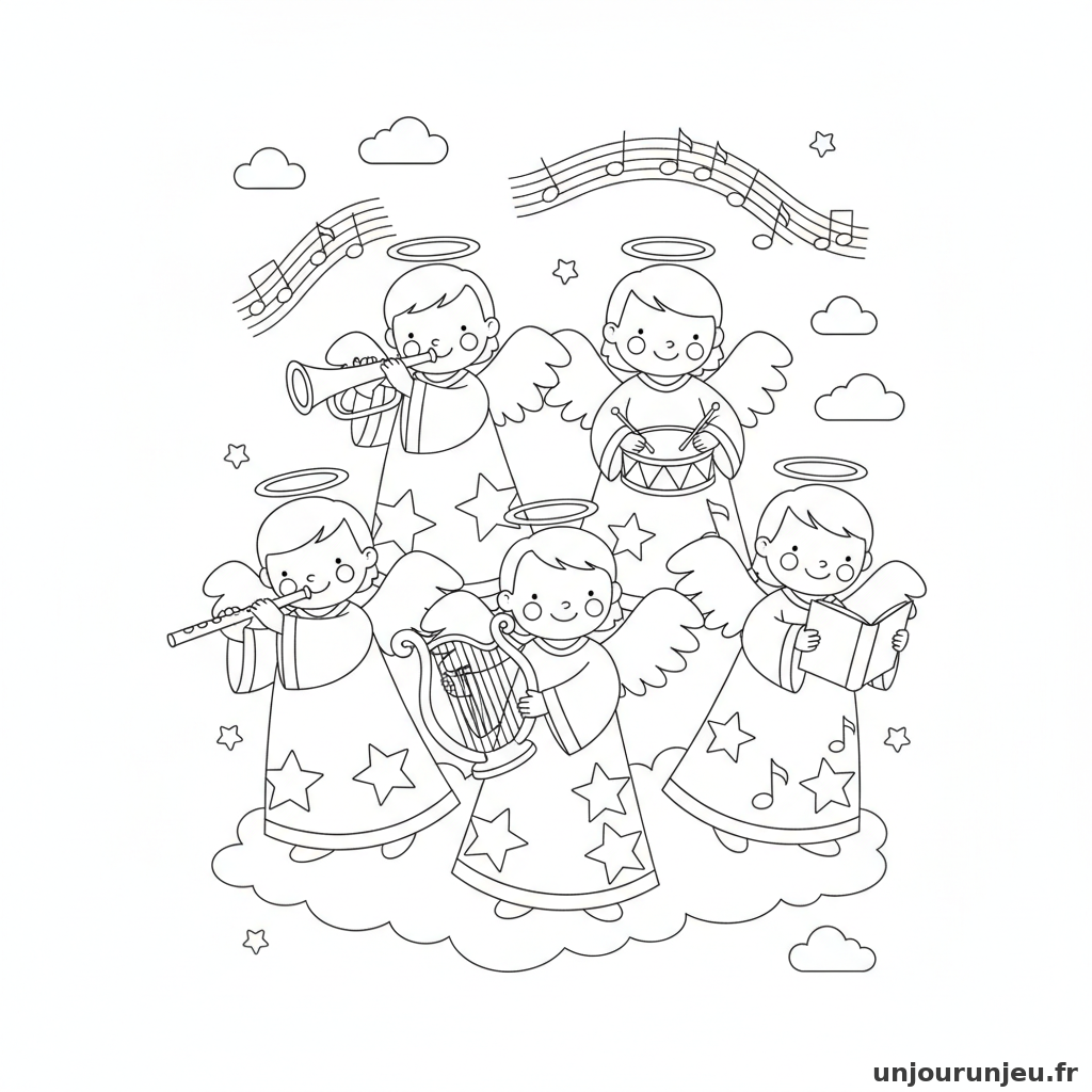 Coloriage Ange Chorale Danges 17