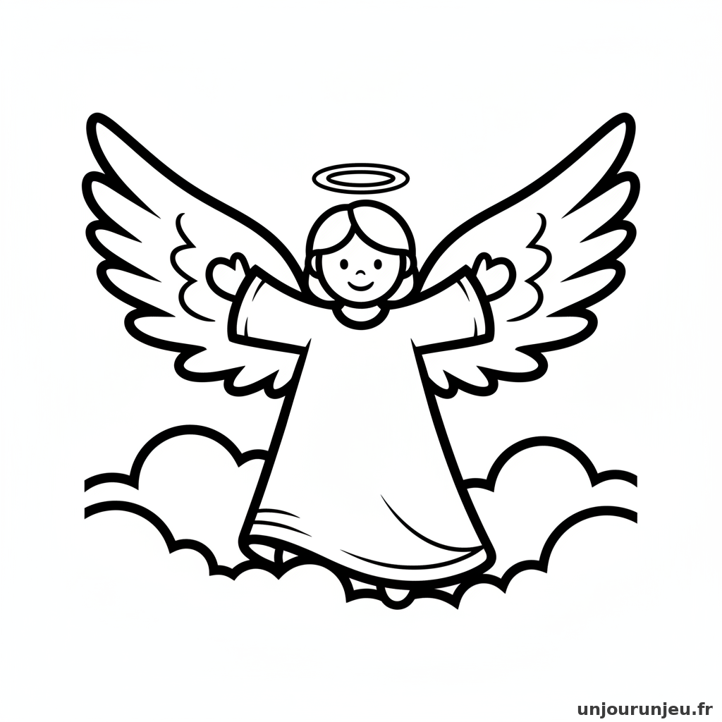 Coloriage Ange Ange Ailes Deployees 13