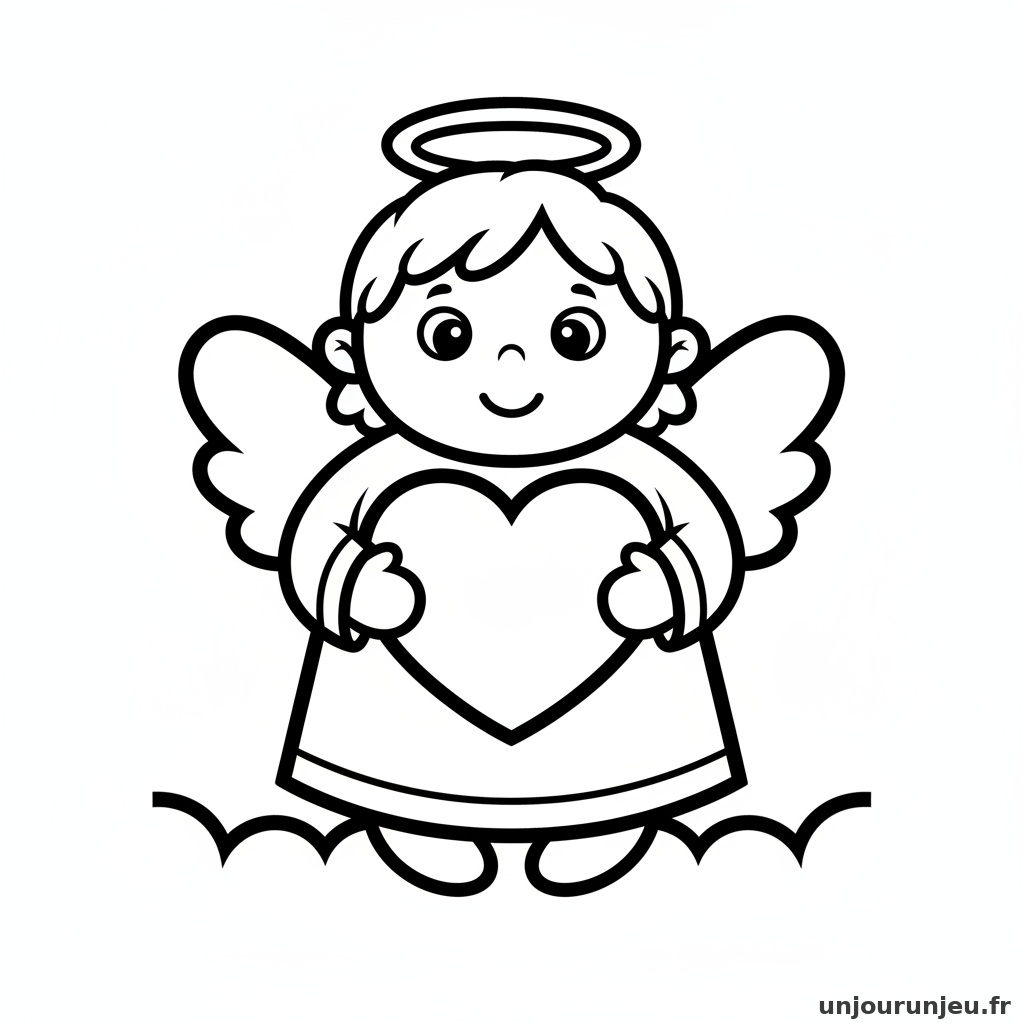 Coloriage Ange Ange Coeur 15