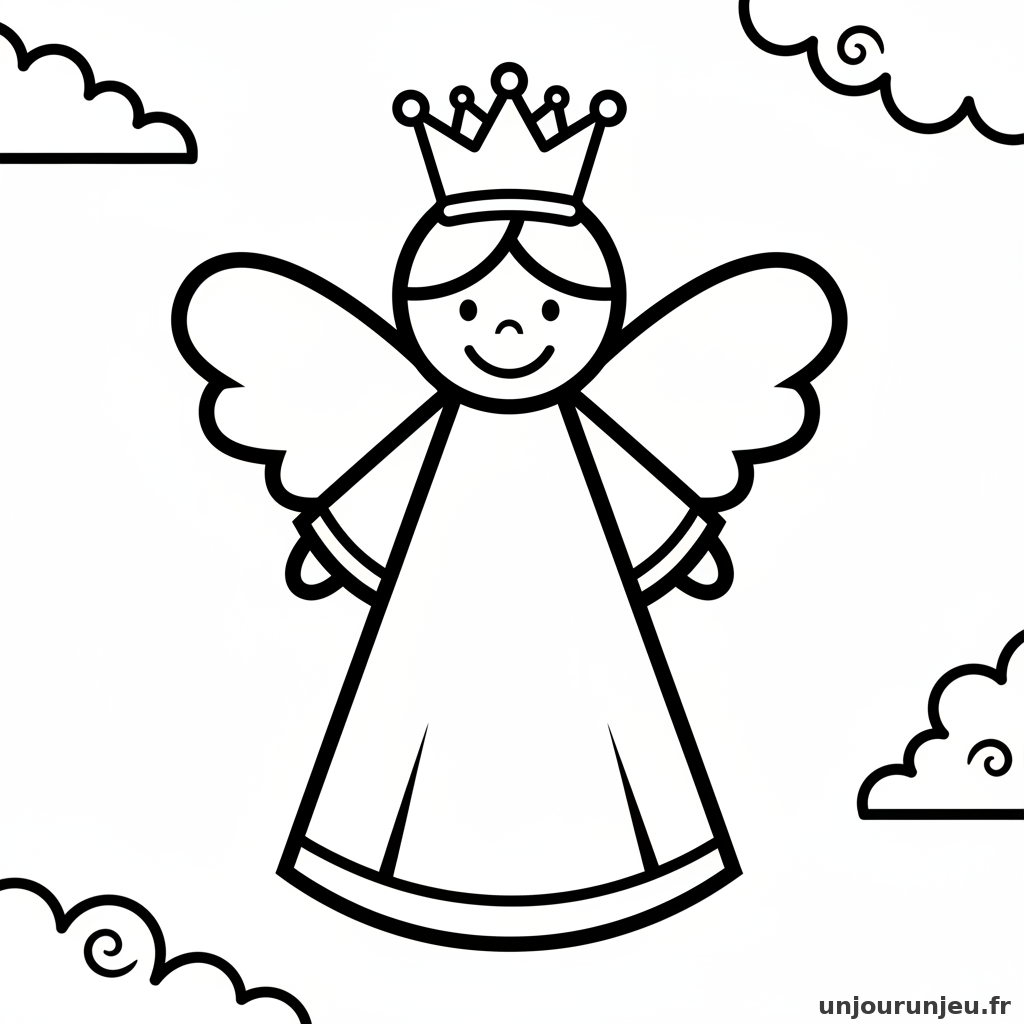 Coloriage Ange Ange Couronne 12