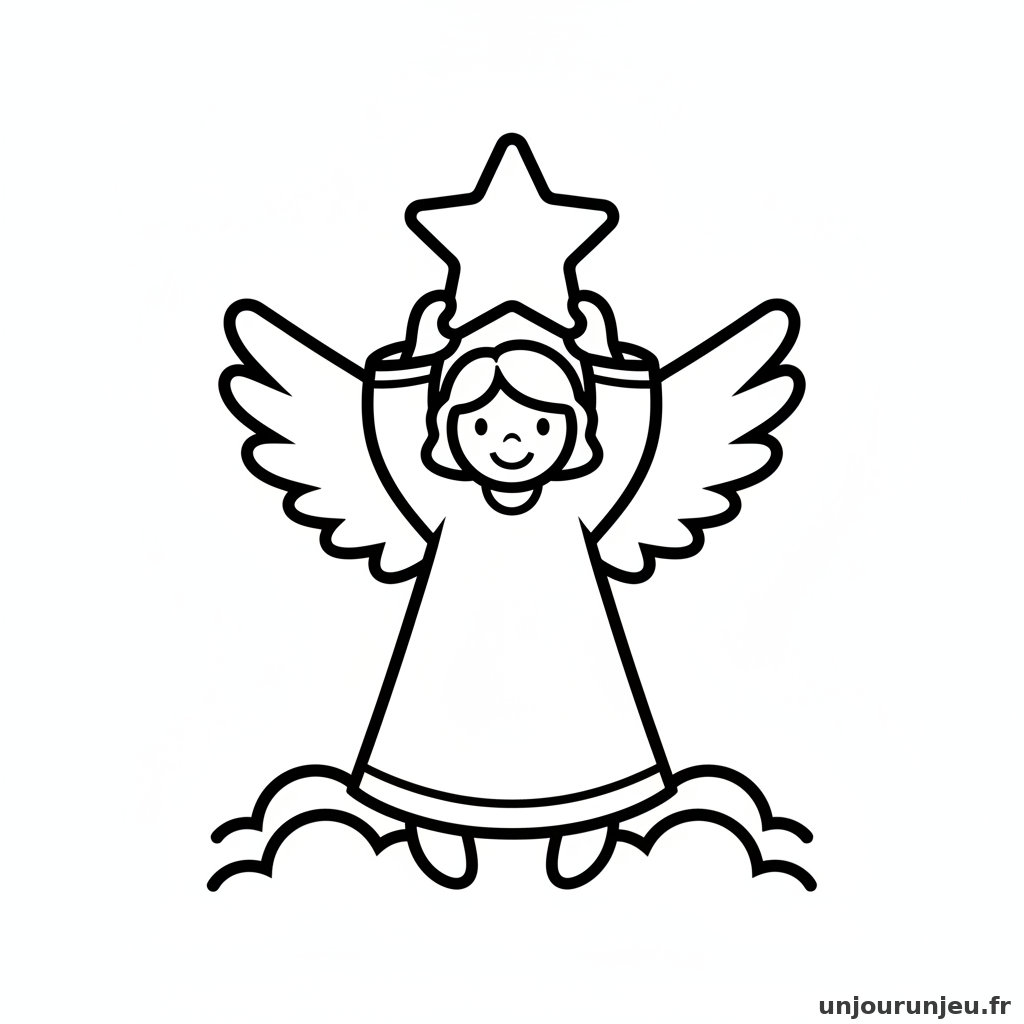 Coloriage Ange Ange Etoile 03