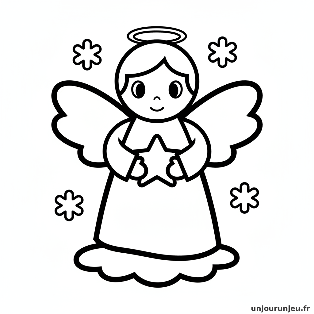Coloriage Ange Ange Noel 01
