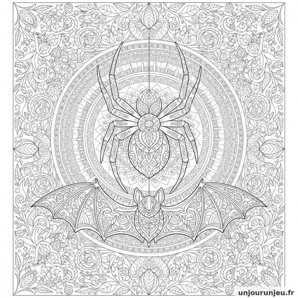 Coloriage Araignee Araignee Chauve Souris 19