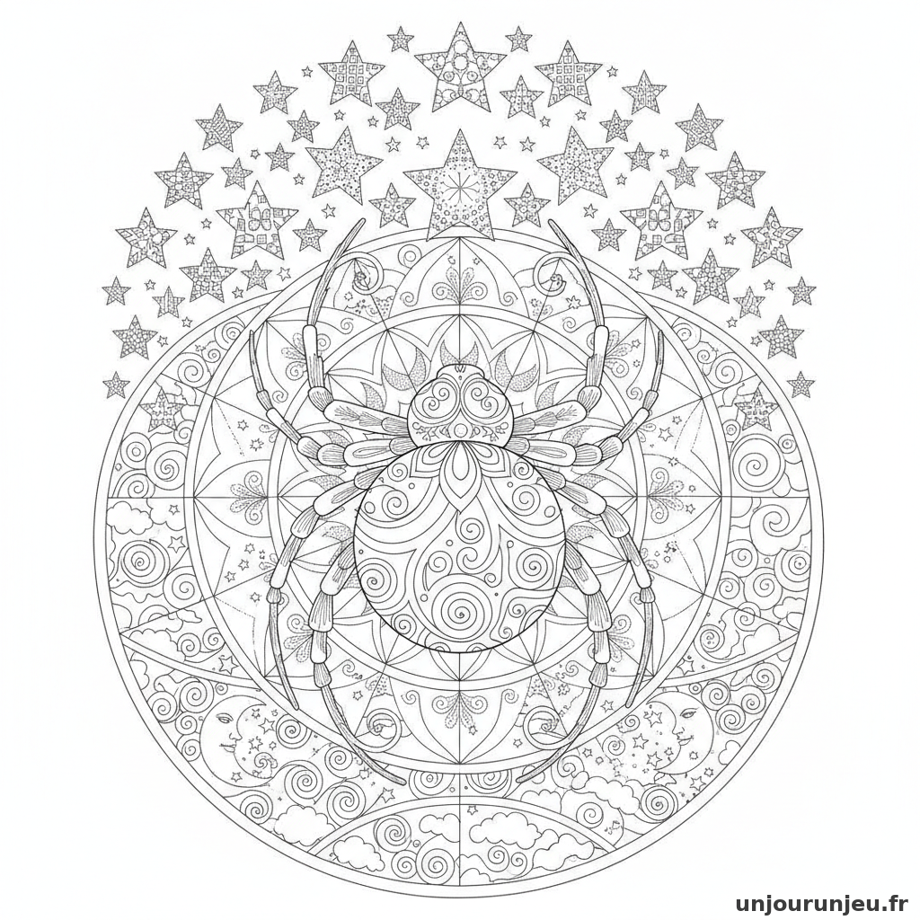 Coloriage Araignee Araignee Etoiles 16