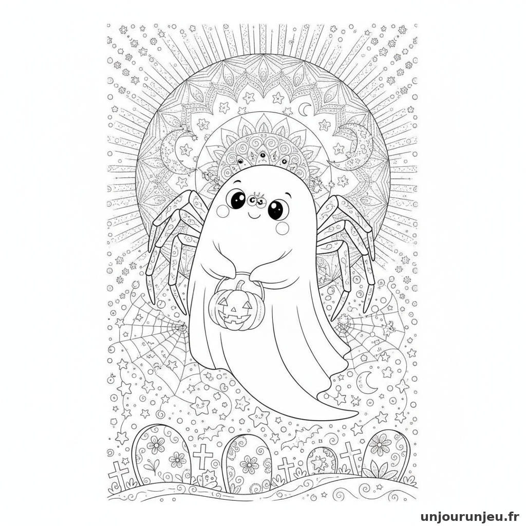 Coloriage Araignee Araignee Fantome 09