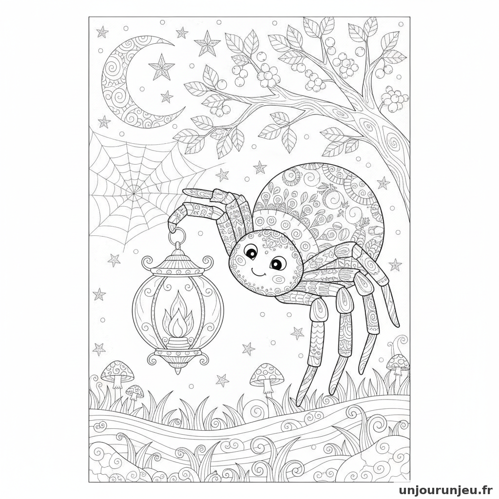 Coloriage Araignee Araignee Lanterne 17