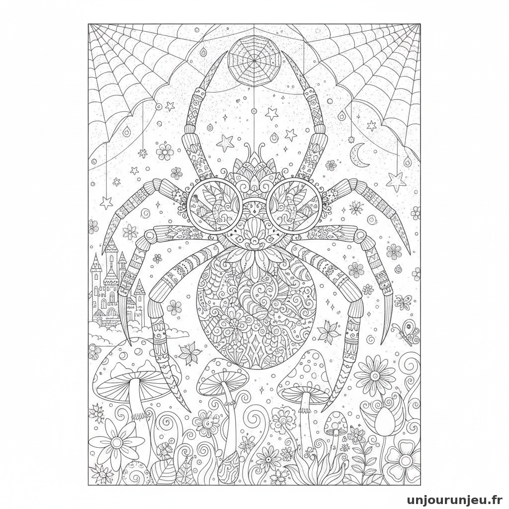 Coloriage Araignee Araignee Lunettes 13