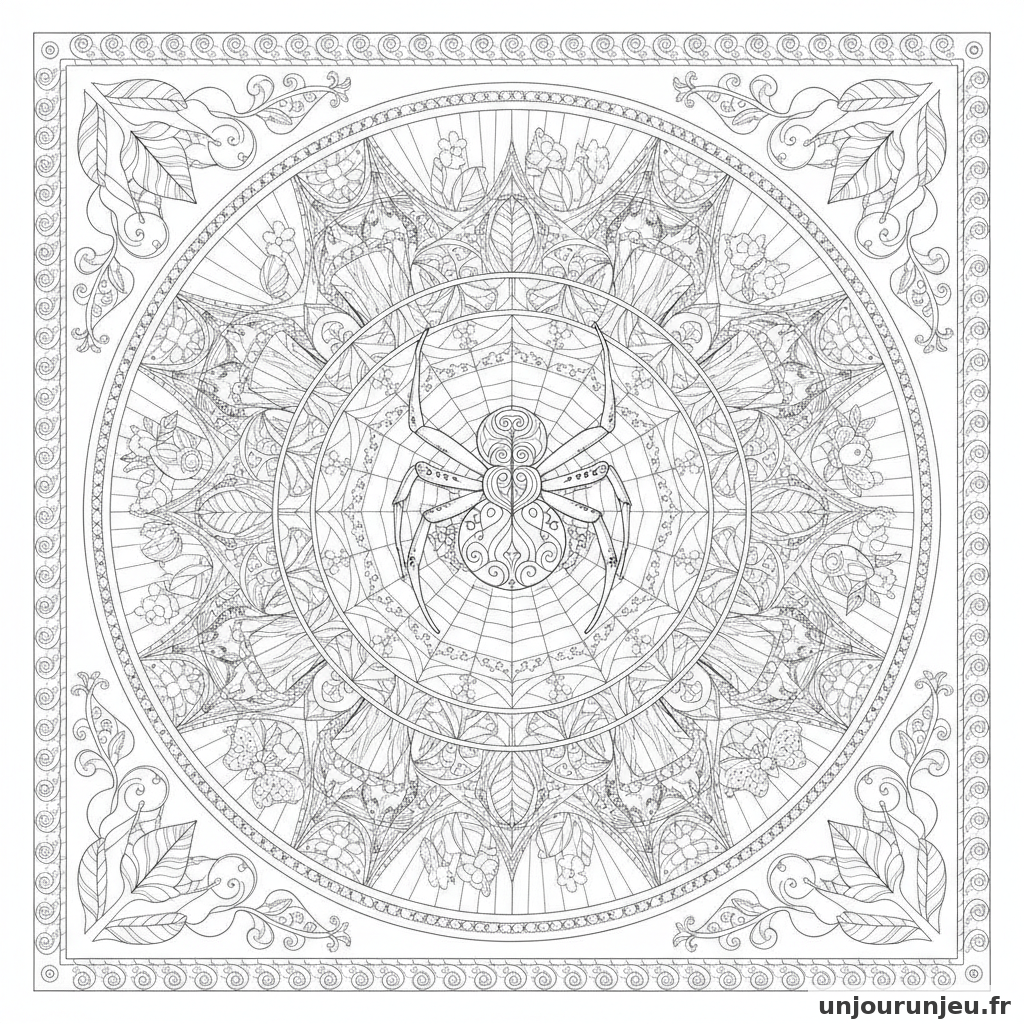 Coloriage Araignee Araignee Maison 14