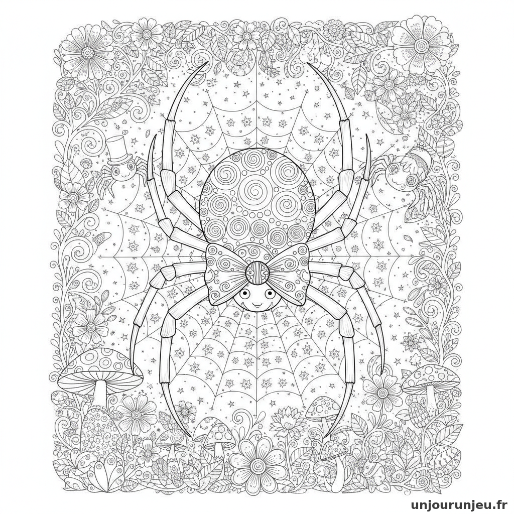 Coloriage Araignee Araignee Noeud Papillon 06