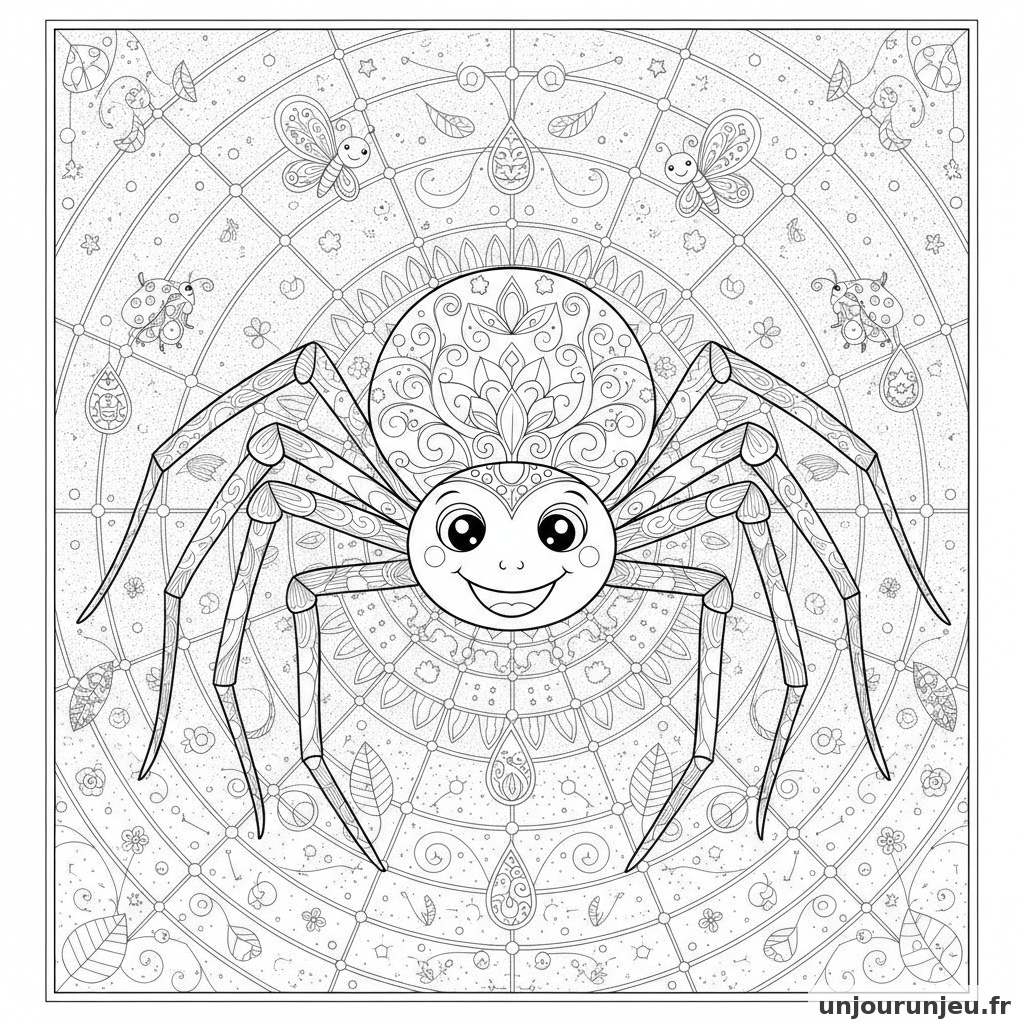 Coloriage Araignee Araignee Souriante 01