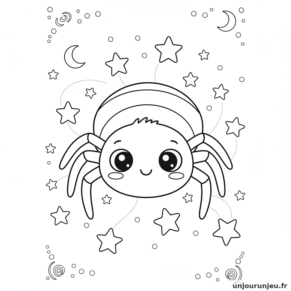 Coloriage Araignee Araignee Etoiles 16