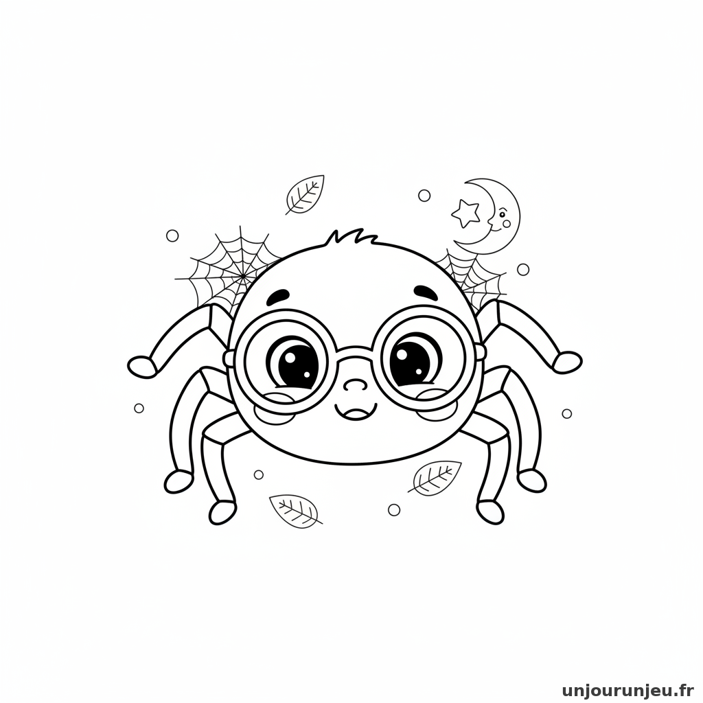 Coloriage Araignee Araignee Lunettes 13